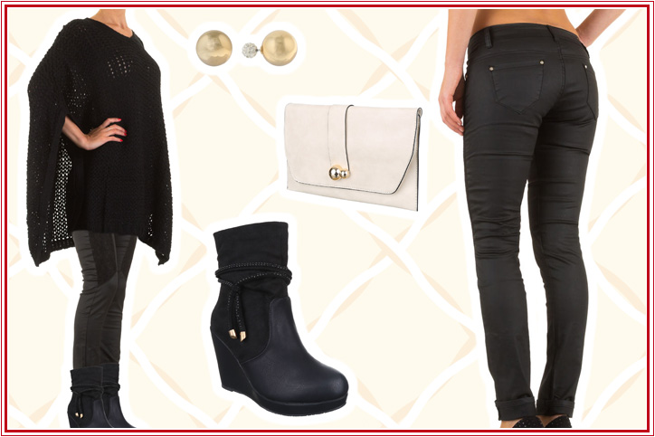 So Ladylike – pure Eleganz online shoppen mit diesem Poncho-Look für Damen in Schwarz!