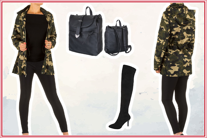 Military Lady – Jetzt neue Overknees und Camouflage-Jacke zusammen günstig online shoppen!