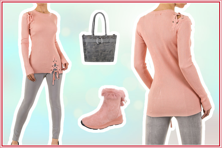 Schick in Strick – So bestellst Du Dir Dein Outfit mit süßem rosa Strickpullover super günstig online!