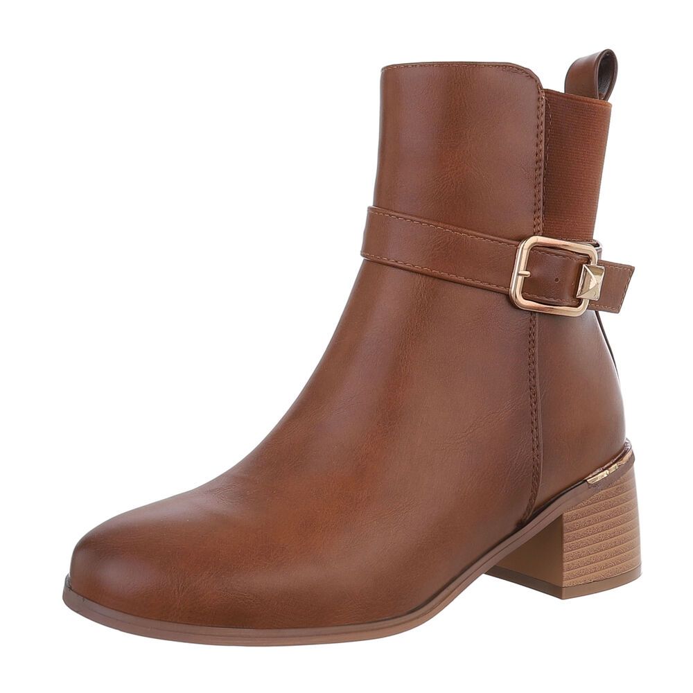 Klassische Stiefeletten Damenschuhe 1612 Ital-design In Camel