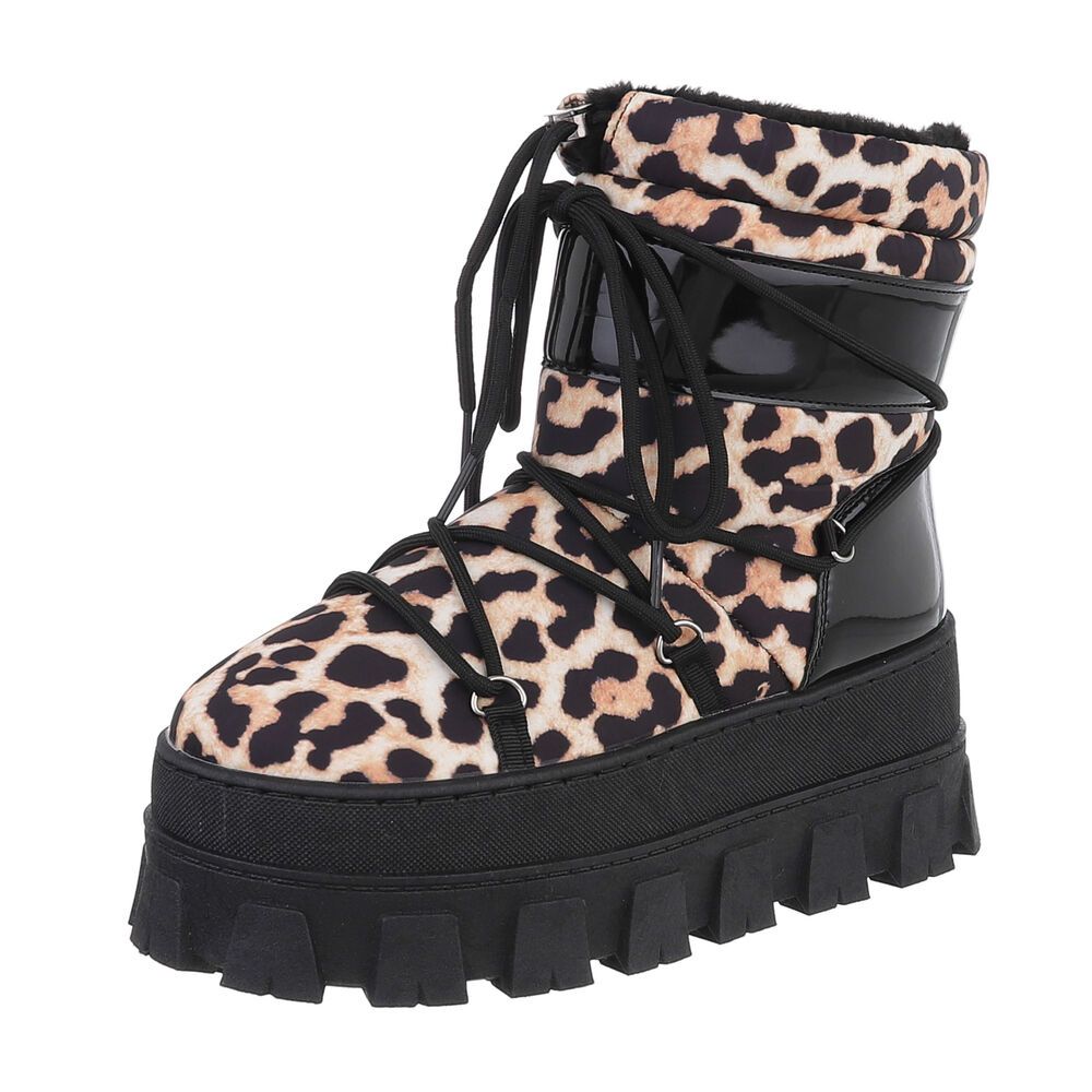 Stiefeletten Stiefel Leo Print Damenstiefel Stiefel Leoprint High