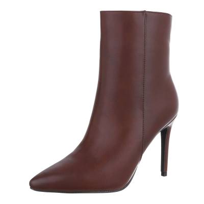 High-Heel Stiefeletten für Damen in Weinrot