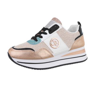 Low-top sneakers for women in champagne