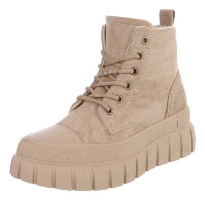 Schnürstiefeletten für Damen in Hellbraun