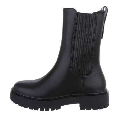 Platform ankle boots for women in black