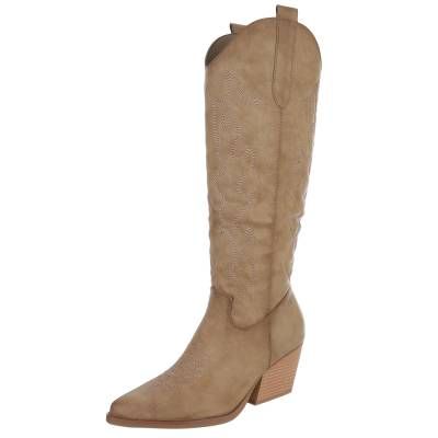 Western- & Bikerstiefel für Damen in Hellbraun