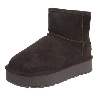 Platform ankle boots for women in brown