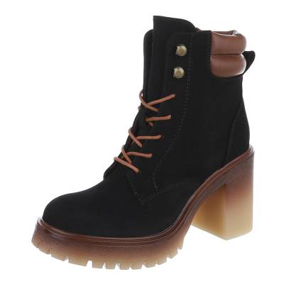 Schnürstiefeletten für Damen in Schwarz