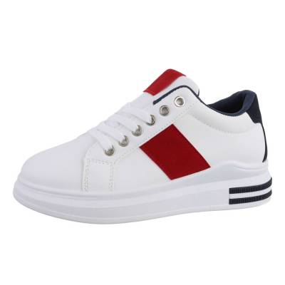Sneakers Low für Damen in Weiß und Rot