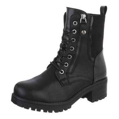 Lace-up ankle boots for women in black