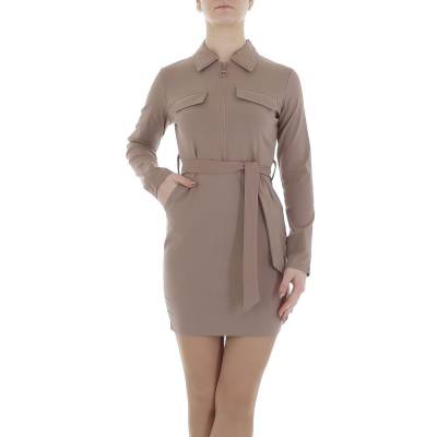 Stretch dress for women in light-brown