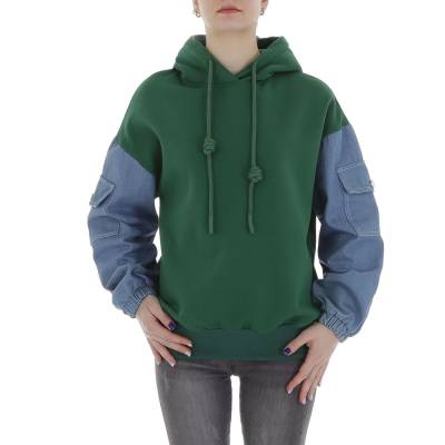 Sweatshirt for women in green and blue
