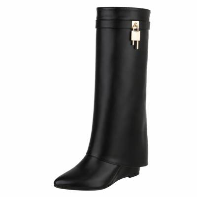 Keilstiefel für Damen in Schwarz