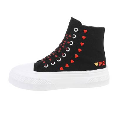 High-top sneakers for women in black and white