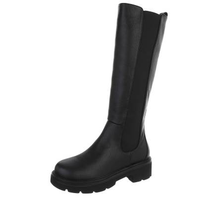 Plateaustiefel für Damen in Schwarz