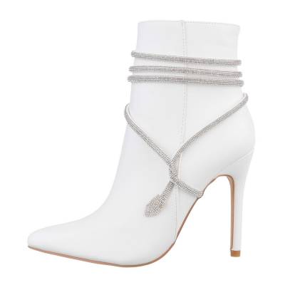 Heeled ankle boots for women in white