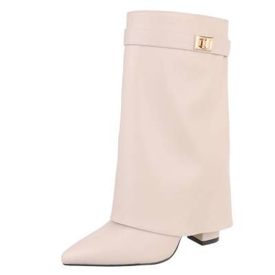 High-Heel Stiefel für Damen in Beige