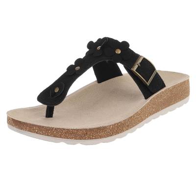 Zehentrenner für Damen in Schwarz