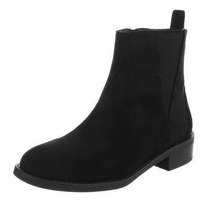 Flache Stiefeletten für Damen in Schwarz