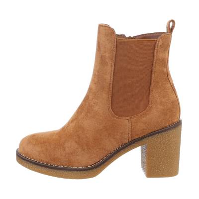 Heeled ankle boots for women in camel