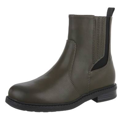 Flache Stiefeletten für Damen in Grün