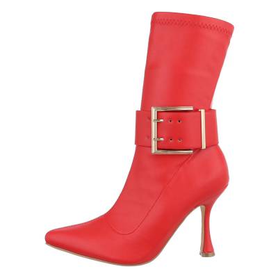 High-Heel Stiefeletten für Damen in Rot