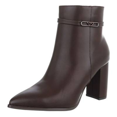 Heeled ankle boots for women in brown