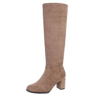 Heeled boots for women in light-brown