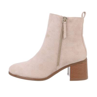 Classic ankle boots for women in beige