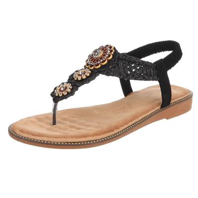 Zehentrenner für Damen in Schwarz
