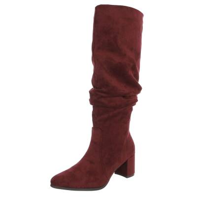 Classic boots for women in wine-red