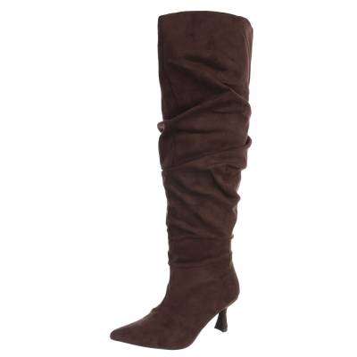 Over-the-knee boots for women in dark-brown