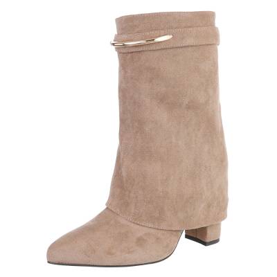 Heeled boots for women in light-brown