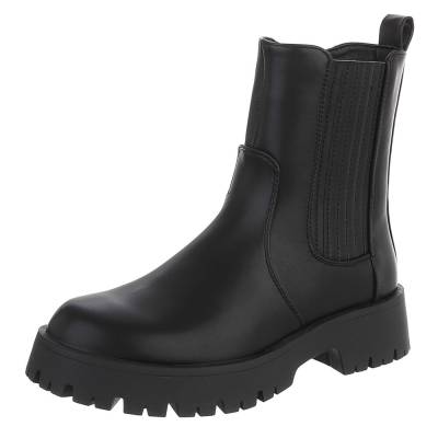 Platform ankle boots for women in black