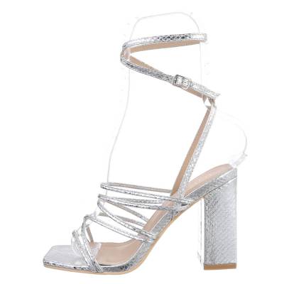 High-Heel Sandaletten für Damen in Silber