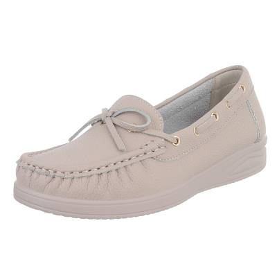 Loafers for women in beige and gray