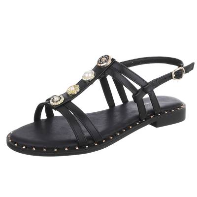 Riemchensandalen für Damen in Schwarz