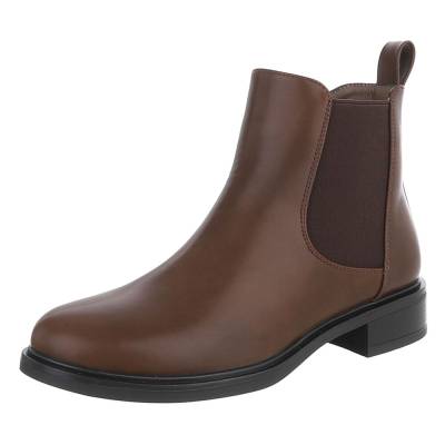 Flache Stiefeletten für Damen in Braun