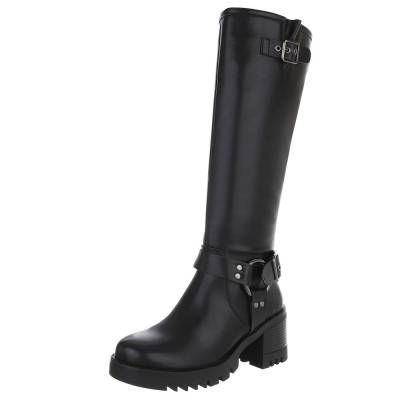 Western- & Bikerstiefel für Damen in Schwarz und Silber