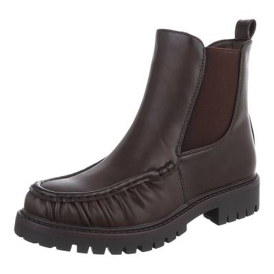 Flache Stiefeletten für Damen in Braun