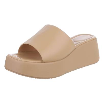 Plateausandaletten für Damen in Hellbraun