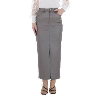 Leather-look skirt for women in gray and silver