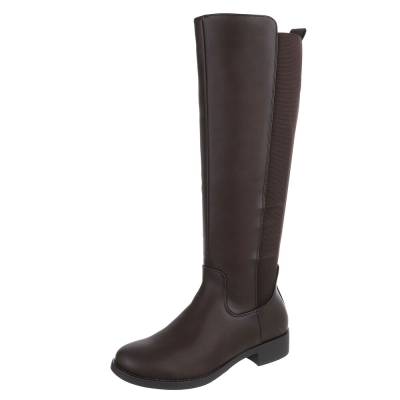 Flat boots for women in brown