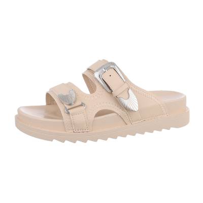 Platform sandals for women in beige