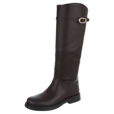 Flat boots for women in brown