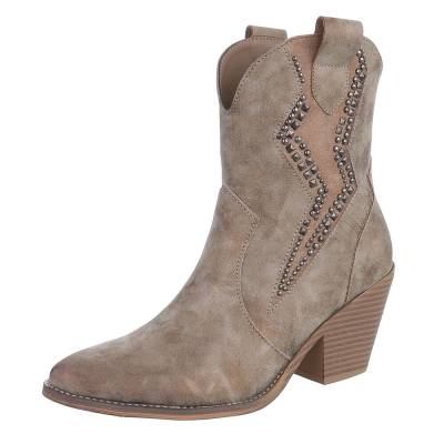 Western- & Bikerboots für Damen in Hellbraun und Bronze