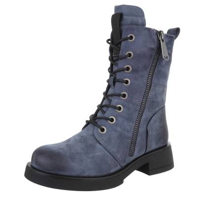 Flache Stiefeletten für Damen in Blau