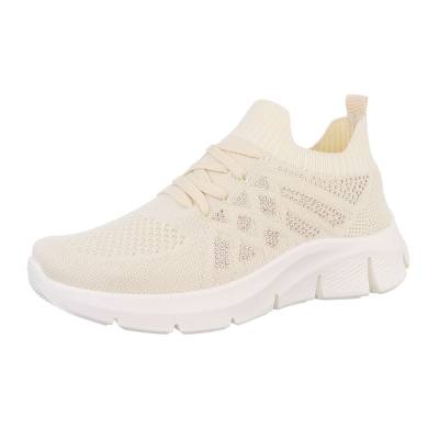 Low-top sneakers for women in creme