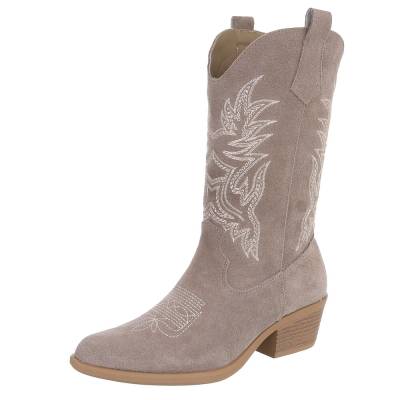 Western- & Bikerstiefel für Damen in Grau und Braun