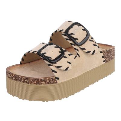 Platform sandals for women in beige